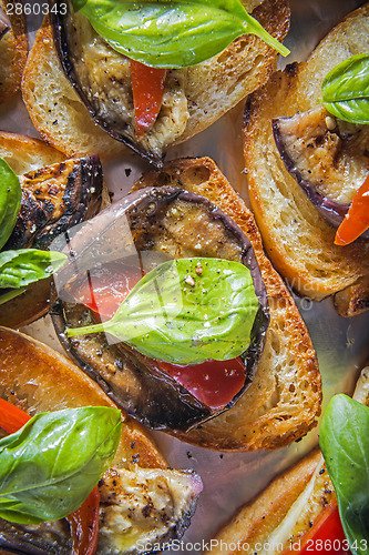 Image of Aubergine bruschetta