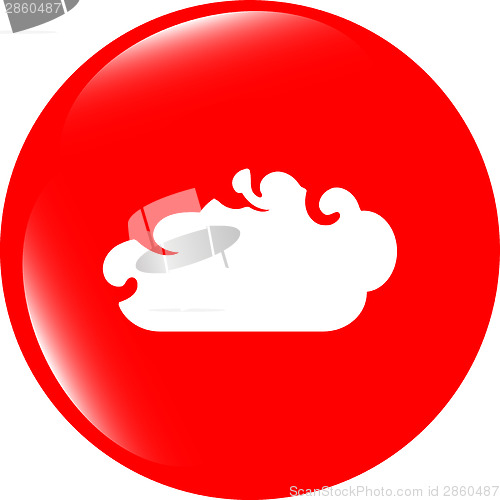 Image of white cloud on internet icon isolated on white
