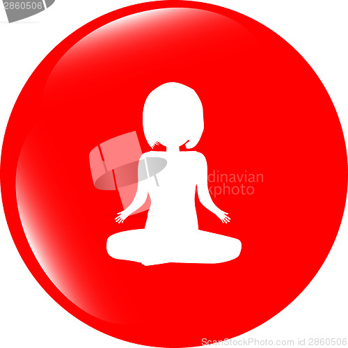 Image of woman glossy web icon on white background