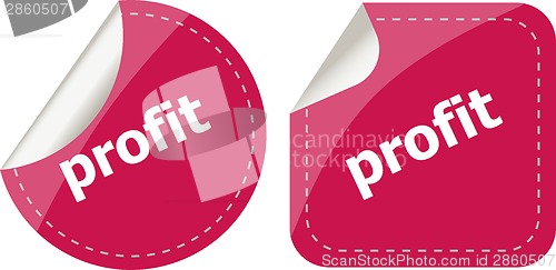 Image of stickers label set business tag with profit word
