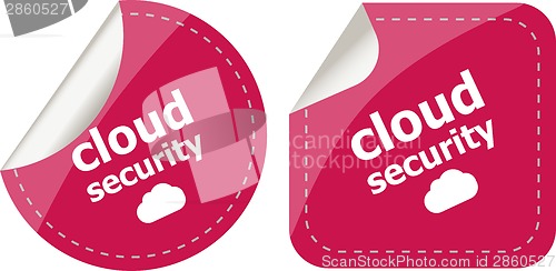 Image of cloud security stickers label tag set isolated on white