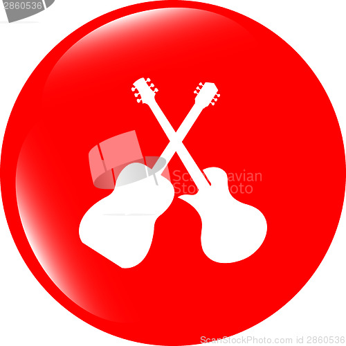 Image of Guitar web icon button isolated on white