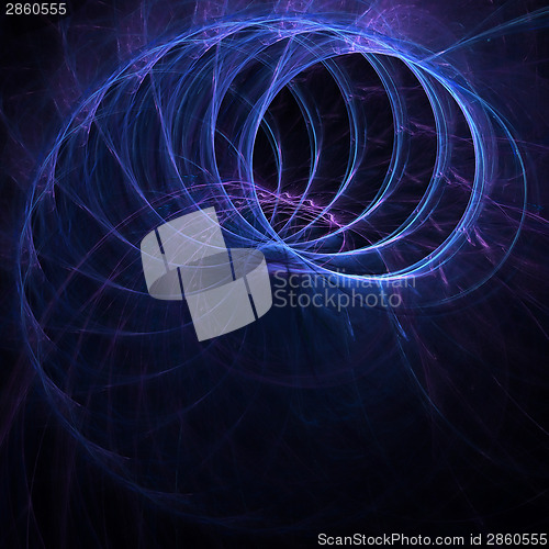 Image of Blue Fractal Circular Abstract