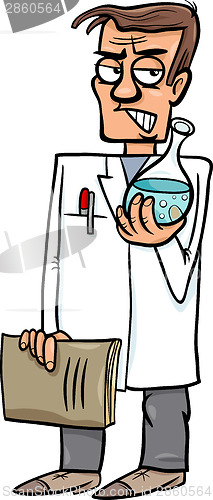 Image of evil scientist cartoon illustration