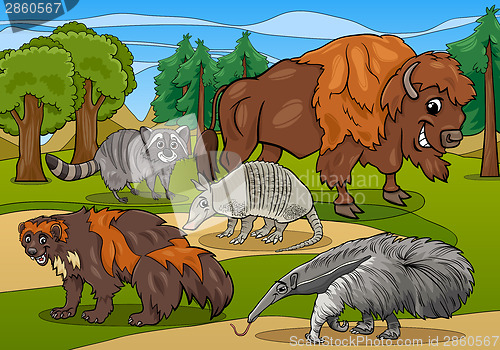 Image of mammals animals cartoon illustration