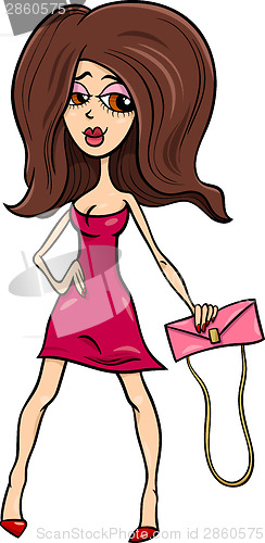 Image of gorgeous woman cartoon illustration