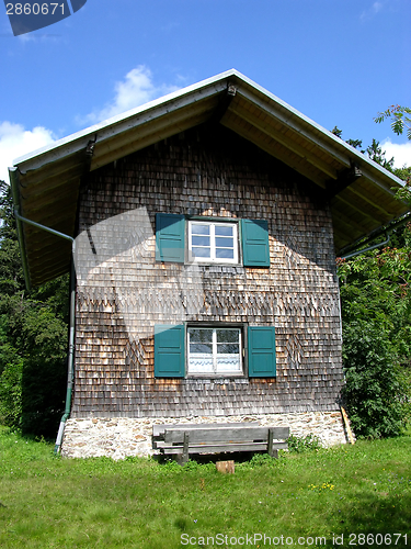 Image of Old bavarian house with clapboard storefront