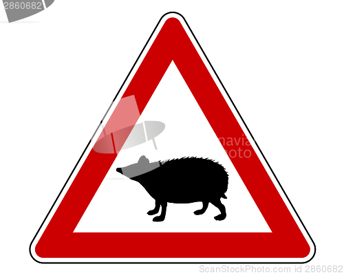 Image of Hedgehog warning sign