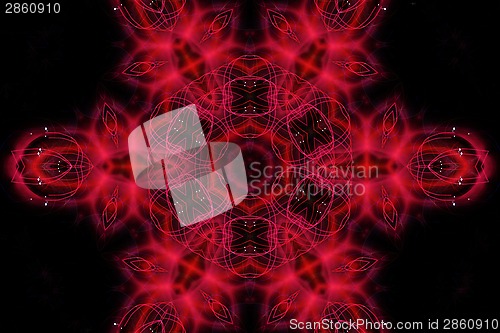 Image of Abstract red light pattern on black