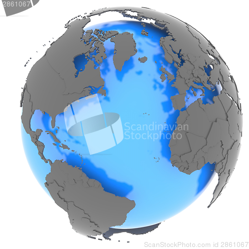 Image of Continents surrounding the Atlantic