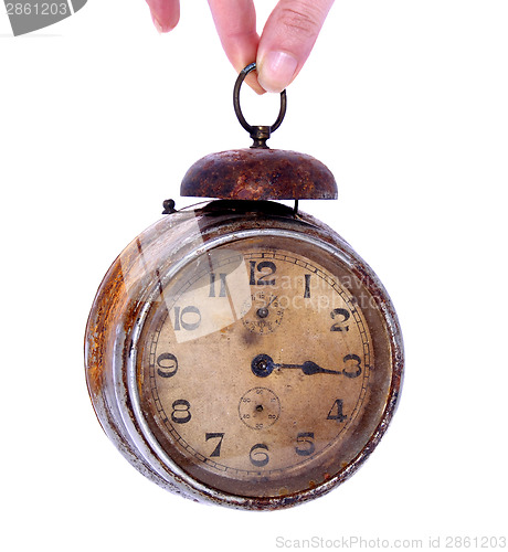 Image of Vintage rusty alarm clock