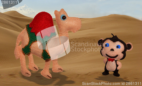 Image of Camel and monkey