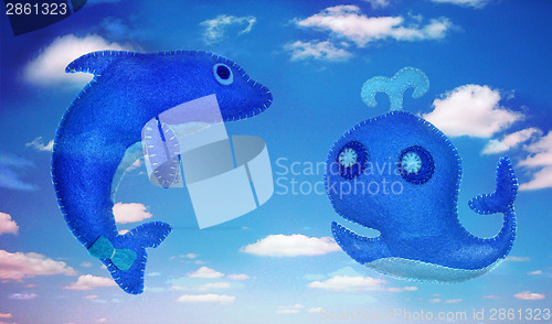 Image of Dolphin and whale