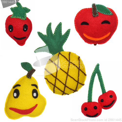 Image of Pear, apple, cherry, strawberry and pineapple