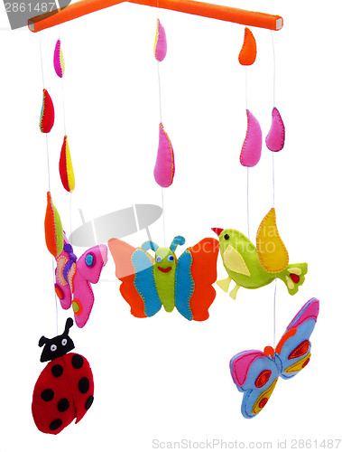 Image of Butterflies, ladybug and bird