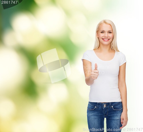 Image of woman showing thumbs up