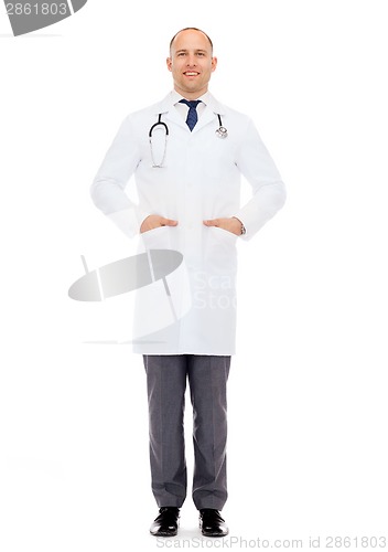 Image of smiling male doctor with stethoscope