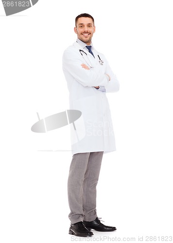 Image of smiling male doctor with stethoscope