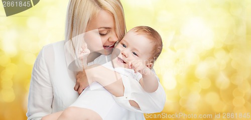 Image of happy mother with smiling baby