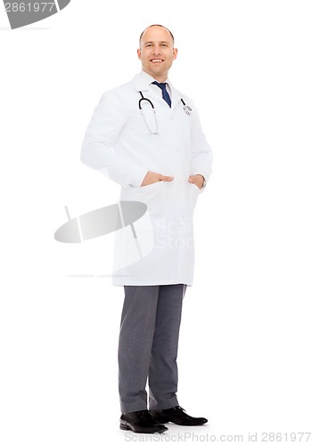 Image of smiling male doctor with stethoscope