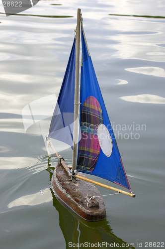 Image of Wooden sailing boats in jardin des tuileries paris france