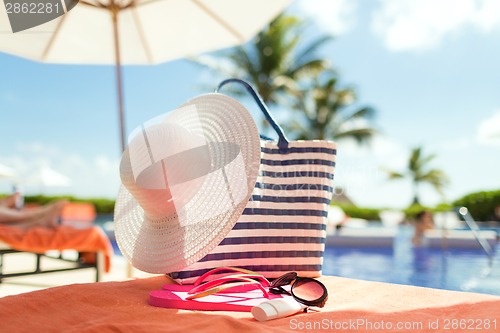Image of close up of summer accessories
