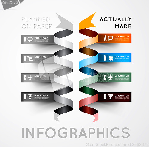 Image of Infographic options with color ribbons