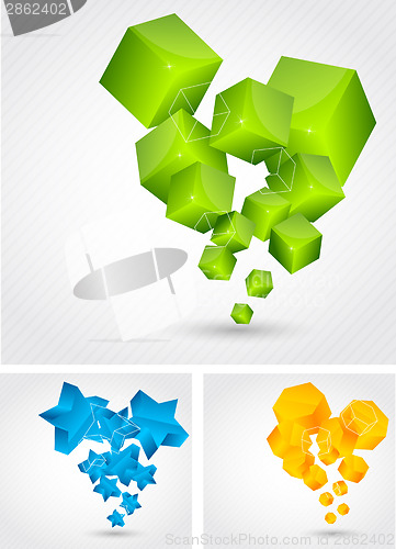 Image of Set of backgrounds with 3d element