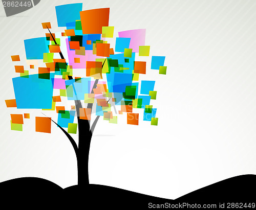 Image of Abstract tree with square