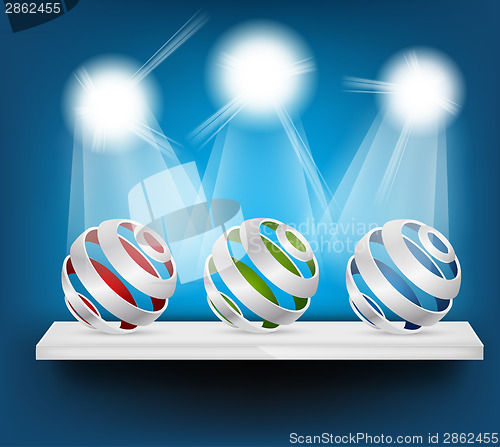 Image of Background with spheres on shelf