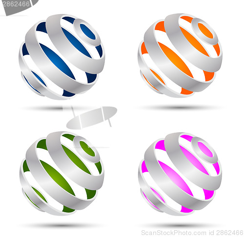 Image of Set of abstract spheres