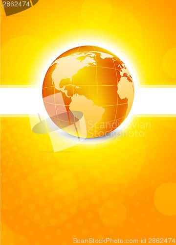 Image of Orange background with globe