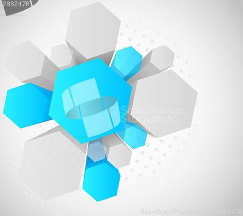 Image of Background with 3d hexagon