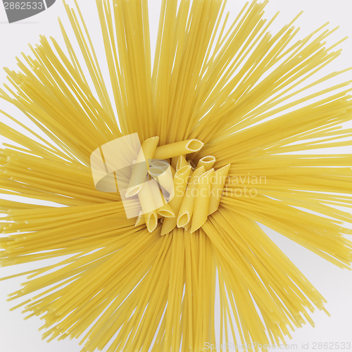 Image of radial spaghetti and penne