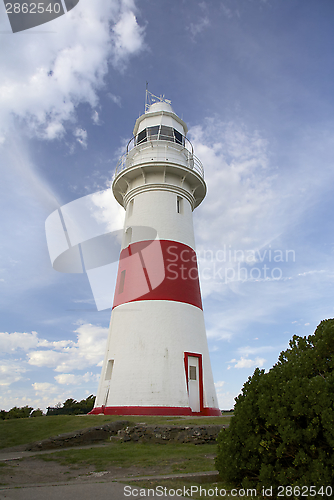 Image of Little red and White Striped Lighthouse,Tasmania