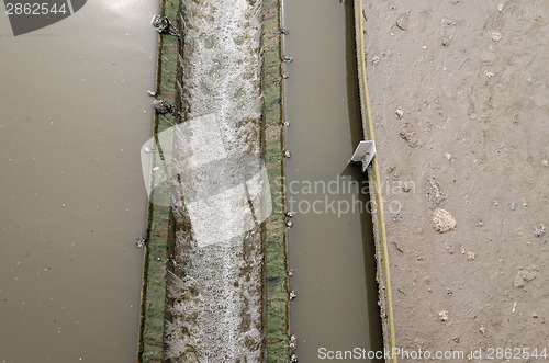 Image of closeup radial settler at wastewater water treat 