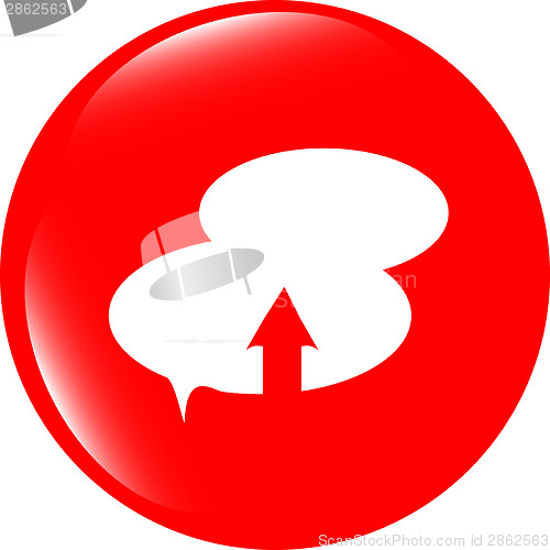 Image of Upload from cloud icon. Upload button. Load symbol