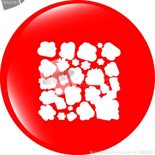 Image of abstract symbol on web icon, button isolated on white