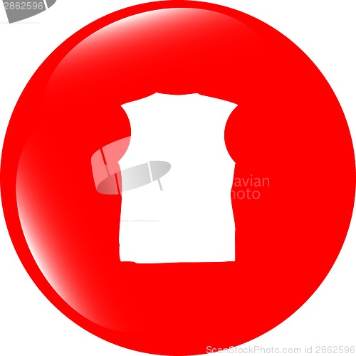 Image of Clothes for women or man. T-shirt web icon isolated on white