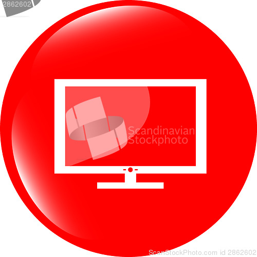 Image of laptop or monitor sign web button icon isolated on white
