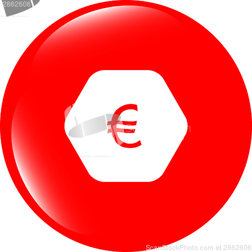 Image of web icon on cloud with euro eur money sign