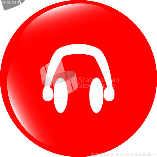 Image of modern headphone buttons web icon