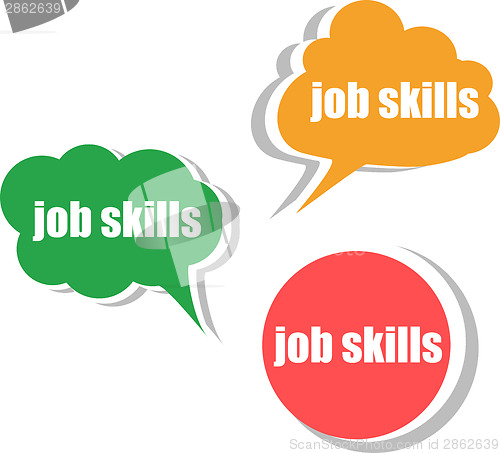 Image of job skills. Set of stickers, labels, tags. Template for infographics