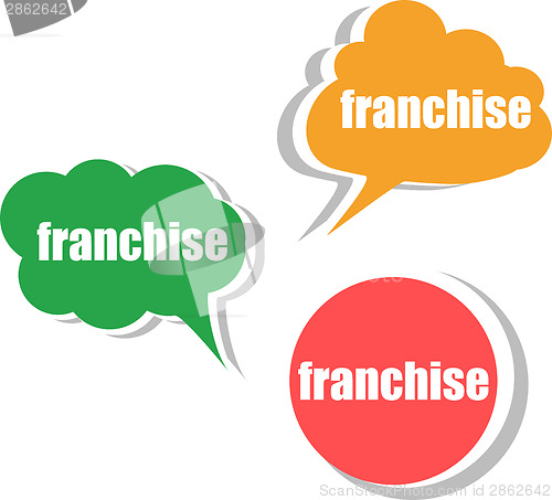 Image of franchise. Set of stickers, labels, tags. Template for infographics