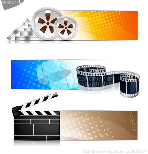 Image of Set of banners with cinema element