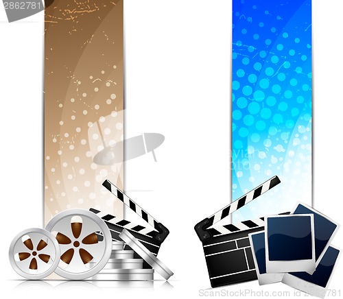 Image of Set of banners with cinema element