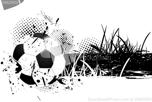 Image of Grunge background with soccer ball