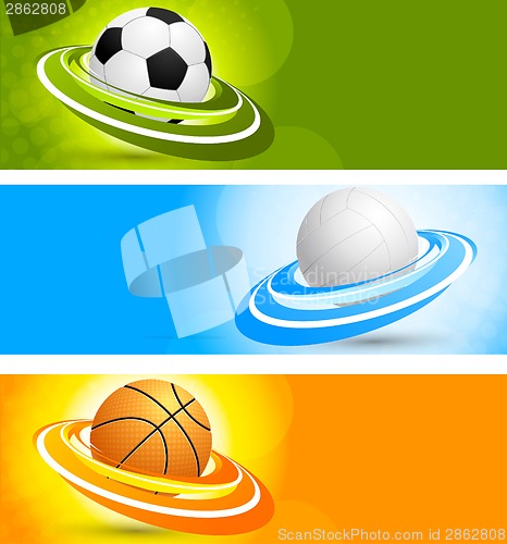 Image of Set of banners with balls