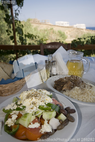 Image of greek taverna lunch