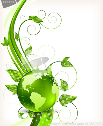 Image of Background with leaves and globe